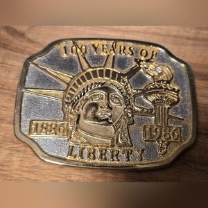 Vintage Statue of Liberty Metal Belt Buckle 100 Years of Liberty 1886-1986